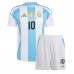 Argentina Lionel Messi #10 Hjemmedraktsett Barn Copa America 2024 Korte ermer (+ Korte bukser)