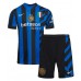 Inter Milan Alessandro Bastoni #95 Hjemmedraktsett Barn 2024-25 Korte ermer (+ Korte bukser)